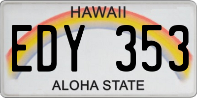 HI license plate EDY353