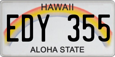 HI license plate EDY355