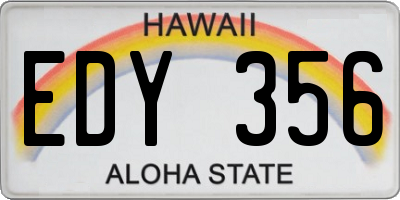 HI license plate EDY356