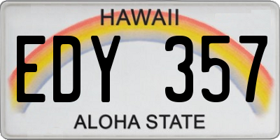 HI license plate EDY357