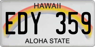 HI license plate EDY359