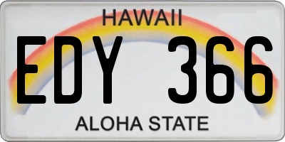 HI license plate EDY366