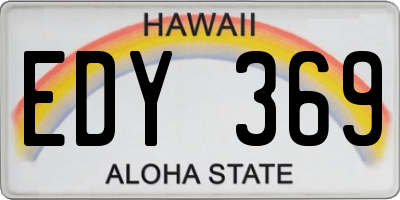 HI license plate EDY369