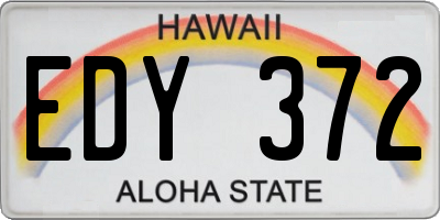 HI license plate EDY372