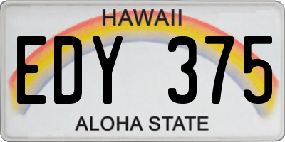 HI license plate EDY375