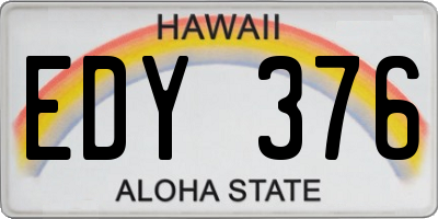 HI license plate EDY376