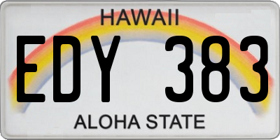 HI license plate EDY383