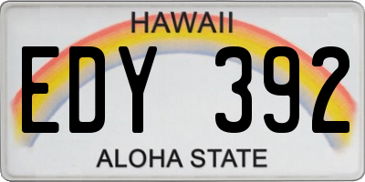 HI license plate EDY392