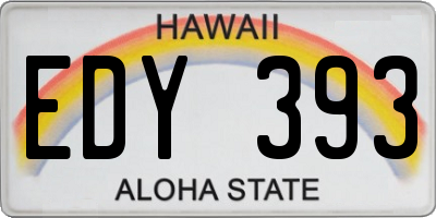 HI license plate EDY393