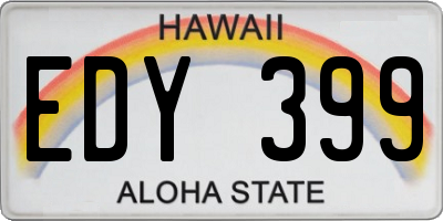 HI license plate EDY399