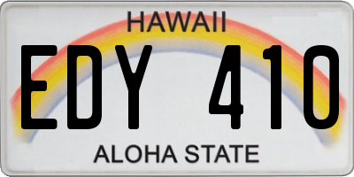HI license plate EDY410
