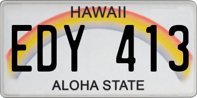 HI license plate EDY413