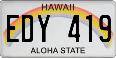 HI license plate EDY419