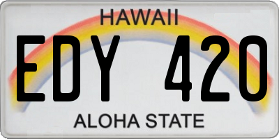 HI license plate EDY420