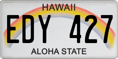 HI license plate EDY427