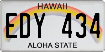 HI license plate EDY434