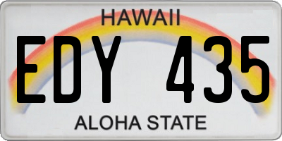 HI license plate EDY435