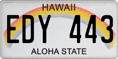 HI license plate EDY443
