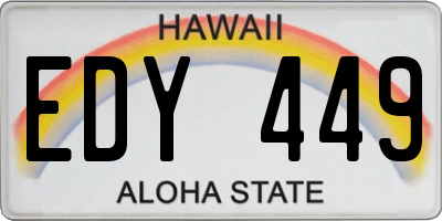 HI license plate EDY449