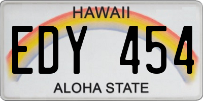 HI license plate EDY454