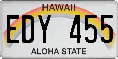 HI license plate EDY455