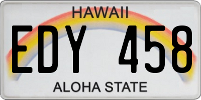 HI license plate EDY458