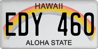 HI license plate EDY460