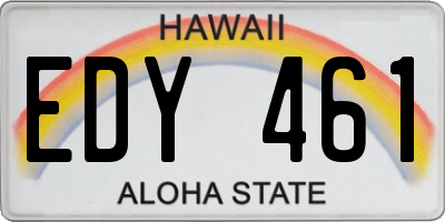 HI license plate EDY461