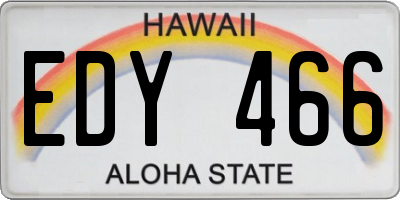 HI license plate EDY466
