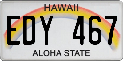 HI license plate EDY467