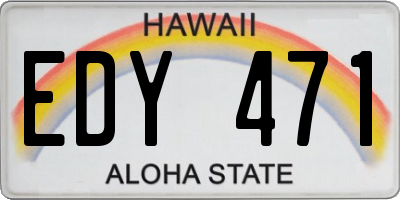HI license plate EDY471