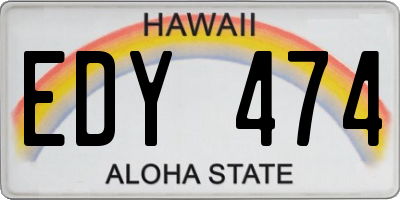 HI license plate EDY474