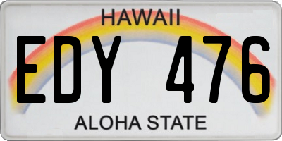 HI license plate EDY476