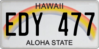 HI license plate EDY477