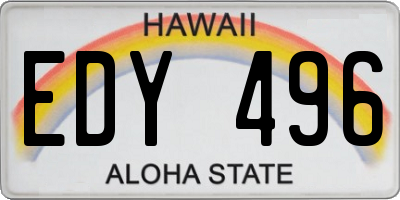 HI license plate EDY496