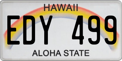 HI license plate EDY499