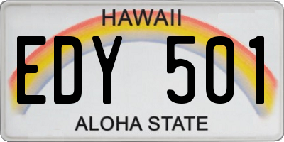 HI license plate EDY501