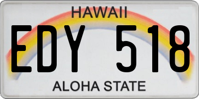 HI license plate EDY518