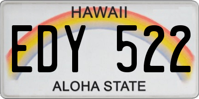 HI license plate EDY522