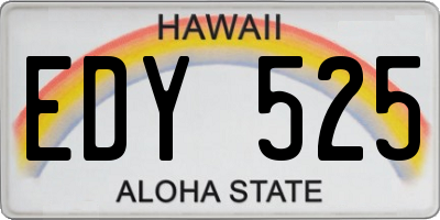 HI license plate EDY525