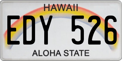 HI license plate EDY526