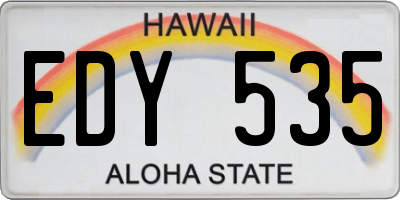 HI license plate EDY535