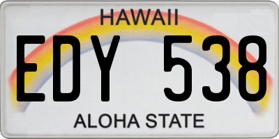 HI license plate EDY538