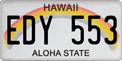 HI license plate EDY553
