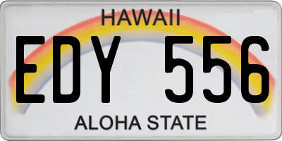 HI license plate EDY556
