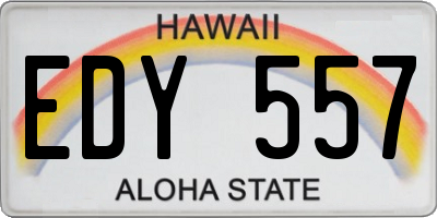 HI license plate EDY557