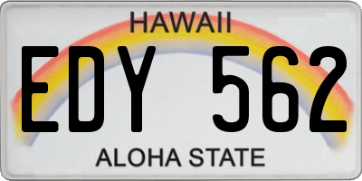 HI license plate EDY562