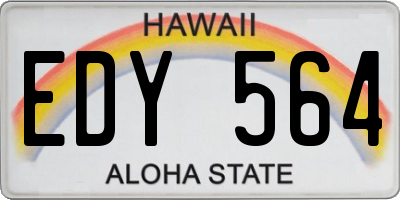 HI license plate EDY564