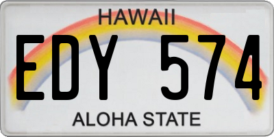 HI license plate EDY574