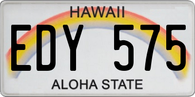 HI license plate EDY575